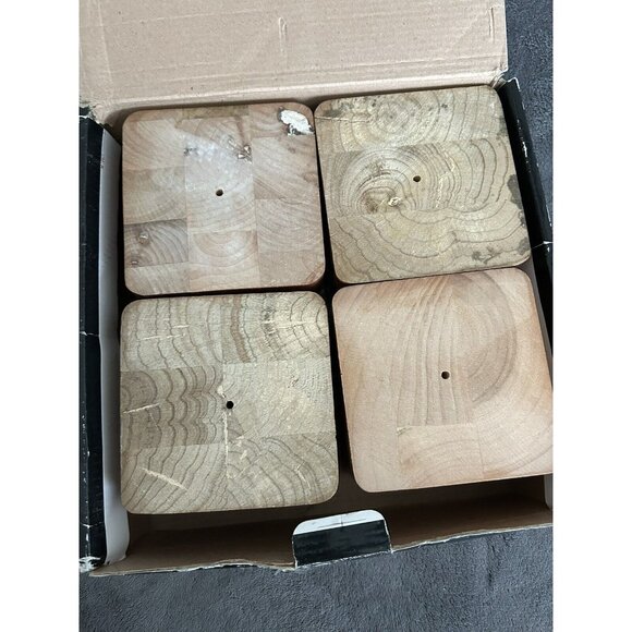 Richards Stackable Wood Bed Lifters Natural Honey Finish (Set of 4 lifters) - Picture 2 of 8